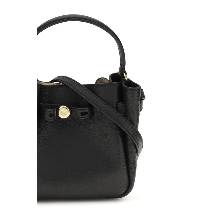 Tory Burch Black Calf Leather Bos Taurus Backet Bag