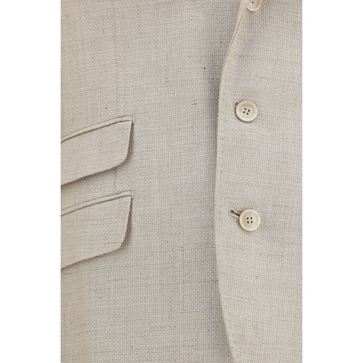 Brunello Cucinelli Beige Silk Two-Piece Suit