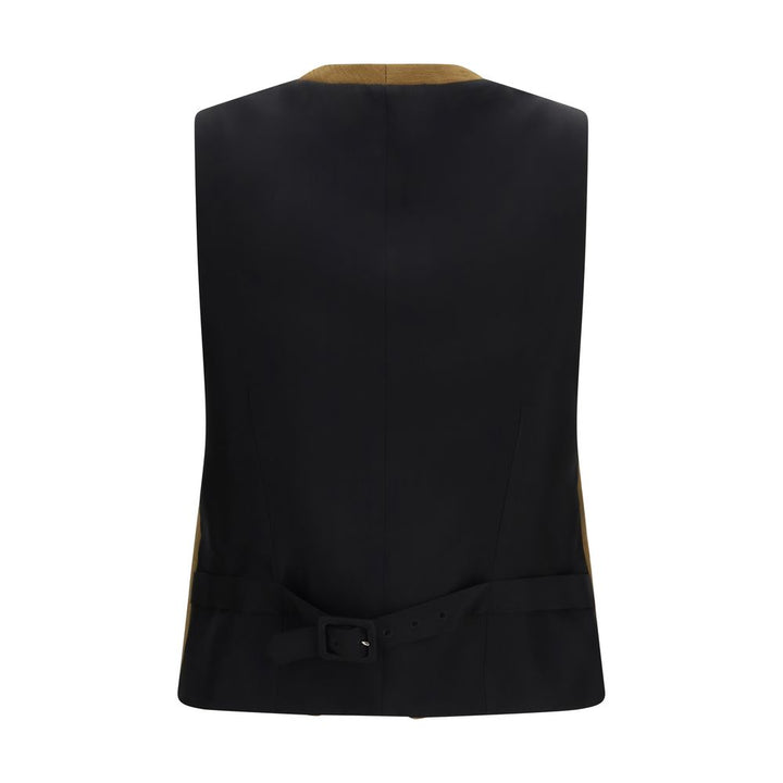 Burberry Brown Wool Oves Aries Sleveless Jacket