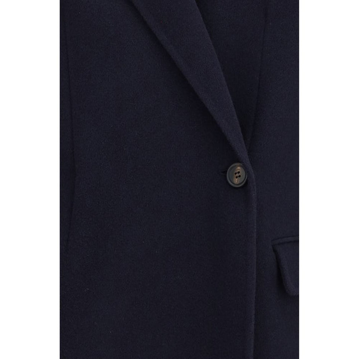 Brunello Cucinelli Blue Wool Oves Aries Full-Length Jacket