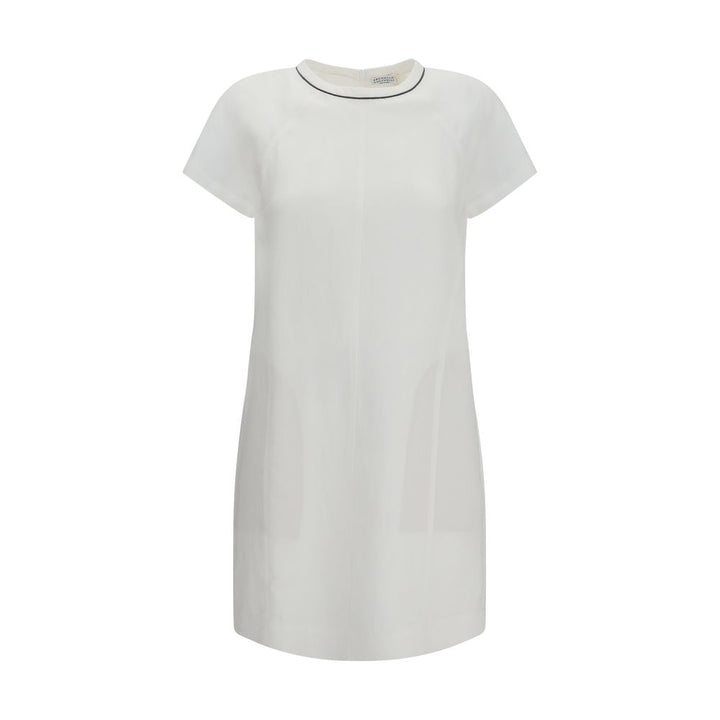 Brunello Cucinelli White Viscose Casual Dress