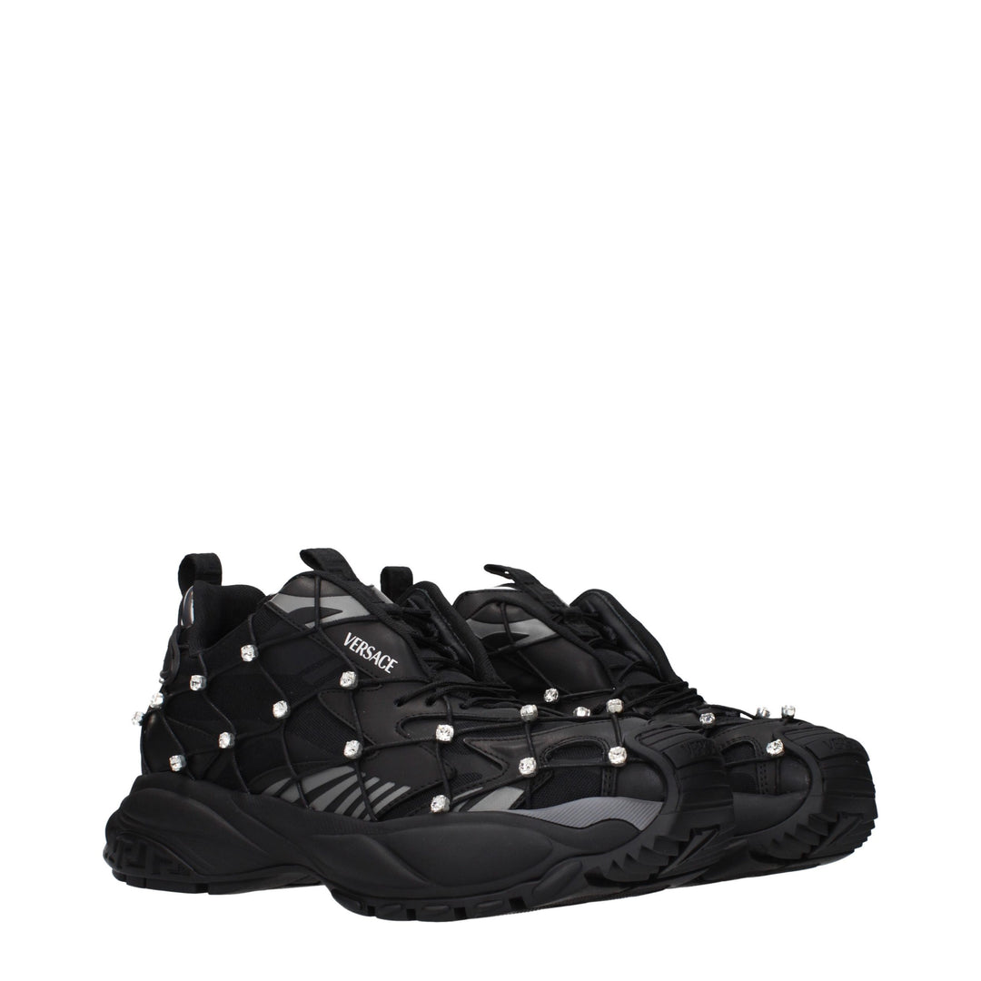 Versace Black Fabric Sneakers
