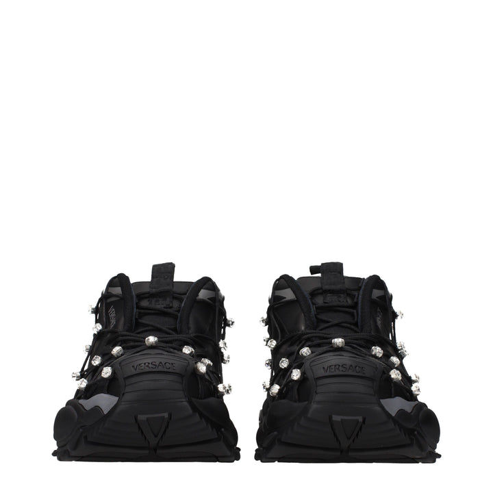 Versace Black Fabric Chunky Sneakers