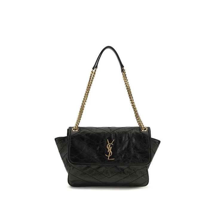 Saint Laurent Black Calf Leather Bos Taurus Shoulder Bag