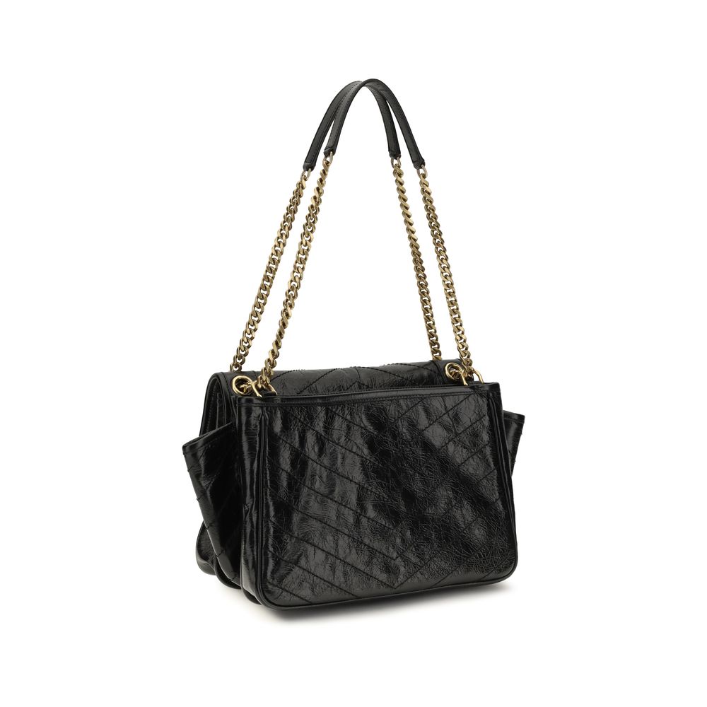 Saint Laurent Black Calf Leather Bos Taurus Shoulder Bag
