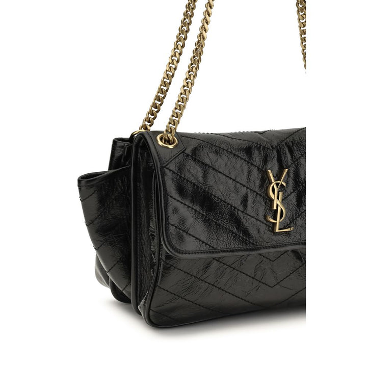 Saint Laurent Black Calf Leather Bos Taurus Shoulder Bag