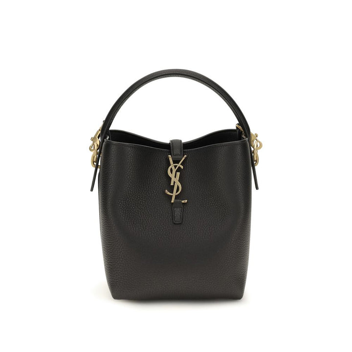 Saint Laurent Black Calf Leather Bos Taurus Backet Bag