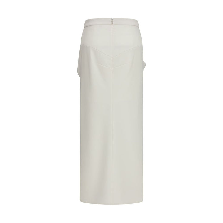 Givenchy White Wool Oves Aries Long Skirt