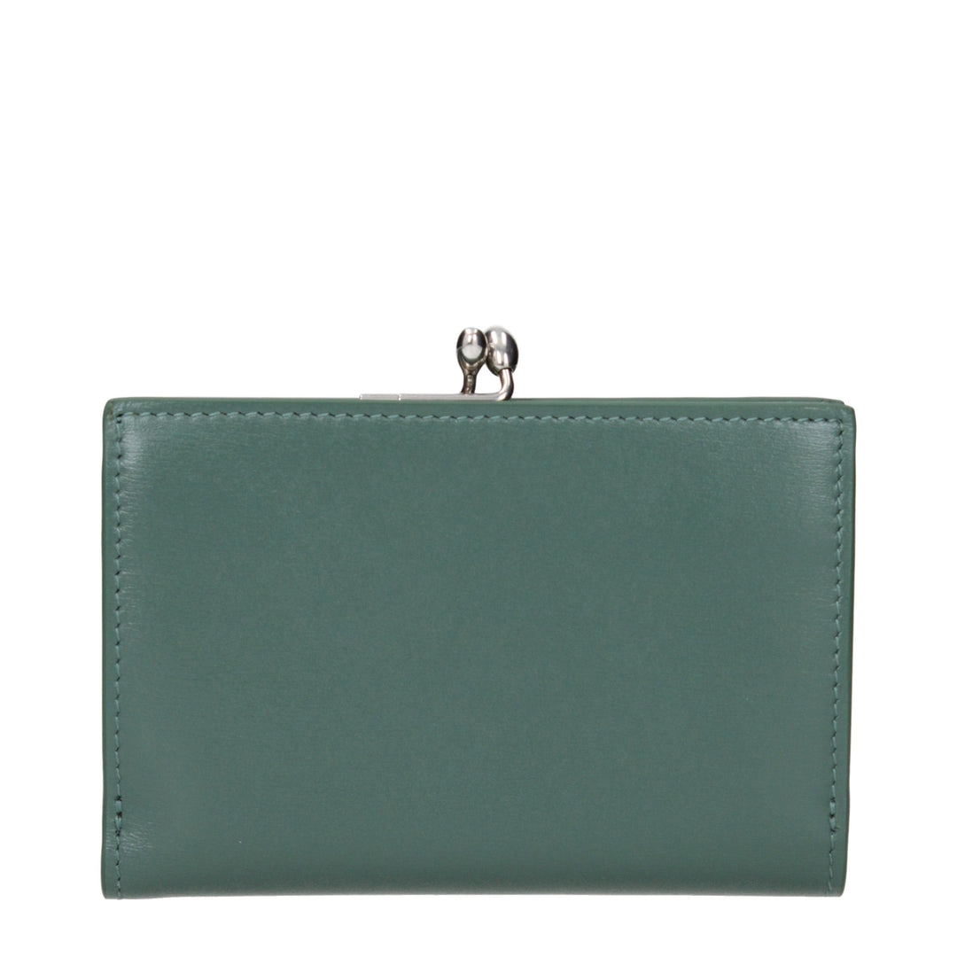 Jil Sander Green Leather Wallet