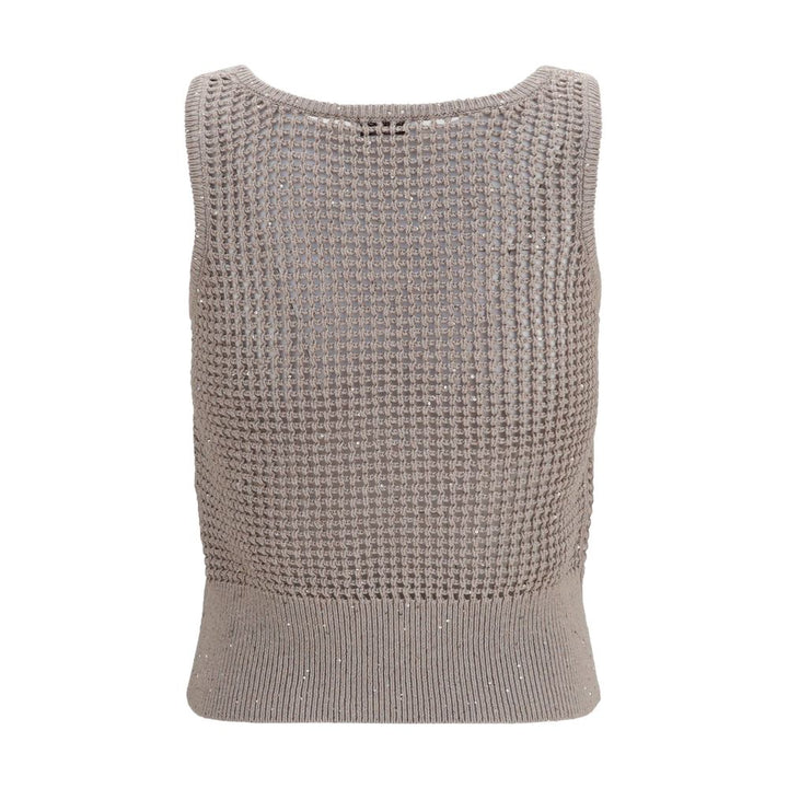 Brunello Cucinelli Beige Cotton Tank Tops