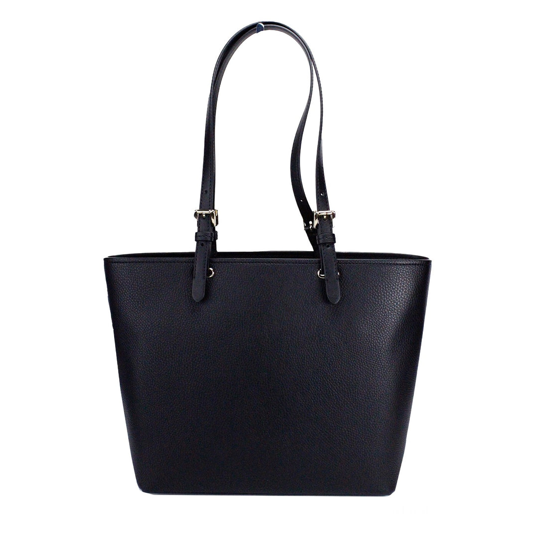 Michael Kors Womens Jet Set Travel Medium Double Pocket Tote Black/SIlver 35F3GTVT8B-001