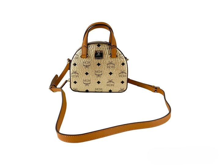MCM Half Moon Mini Round Top Tote Crossbody Bag