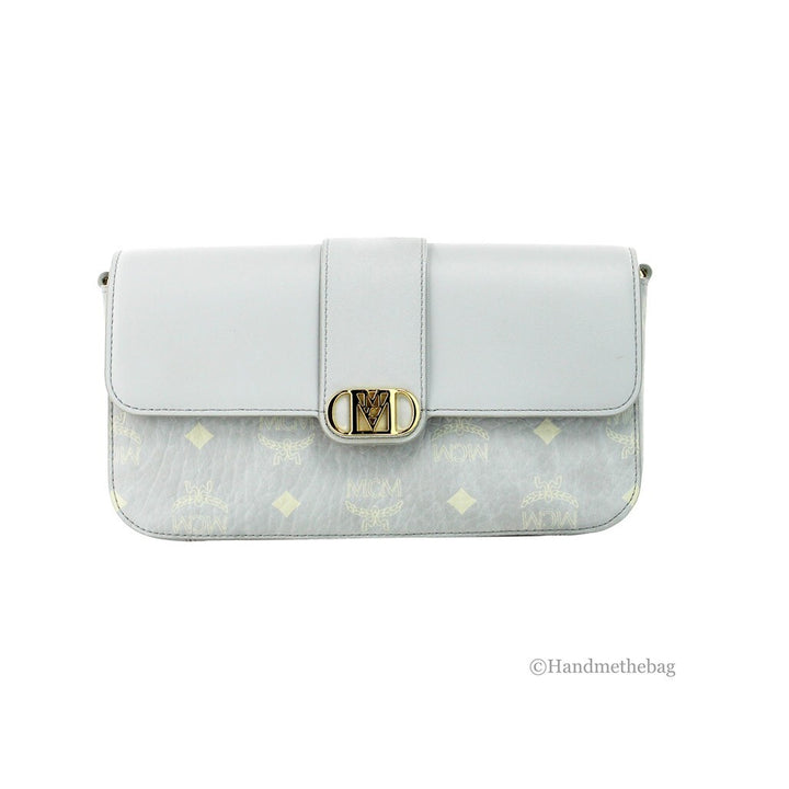 MCM Small Mode Travia Pebbled Visetos Leather Shoulder Crossbody Clutch Bag