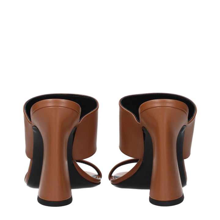 Versace Brown Leather Stiletto Heel Sandals