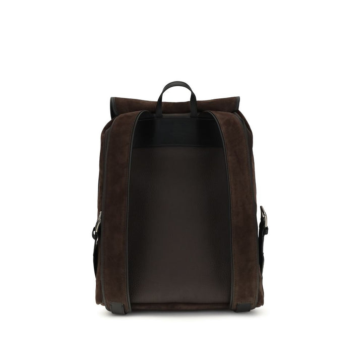 Valentino Garavani Brown Calf Leather Bos Taurus Backpack