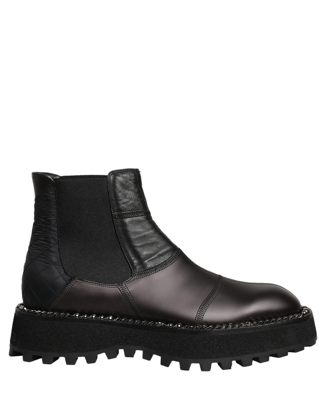 Dolce & Gabbana Black Chelsea Boots Leather Slip On Men Shoes
