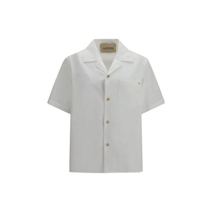 Valentino White Cotton Shortsleeve Shirt