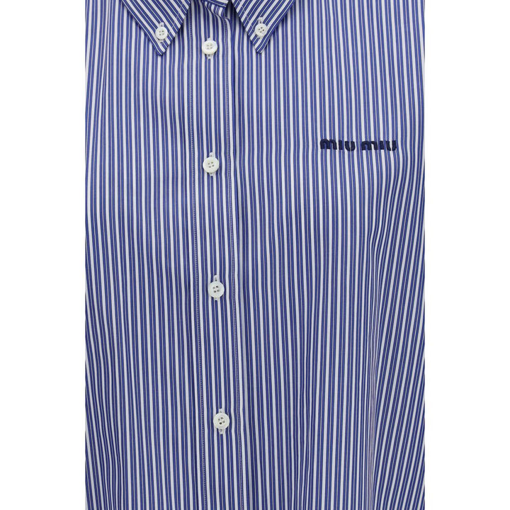 Miu Miu Blue Cotton Dress Shirt