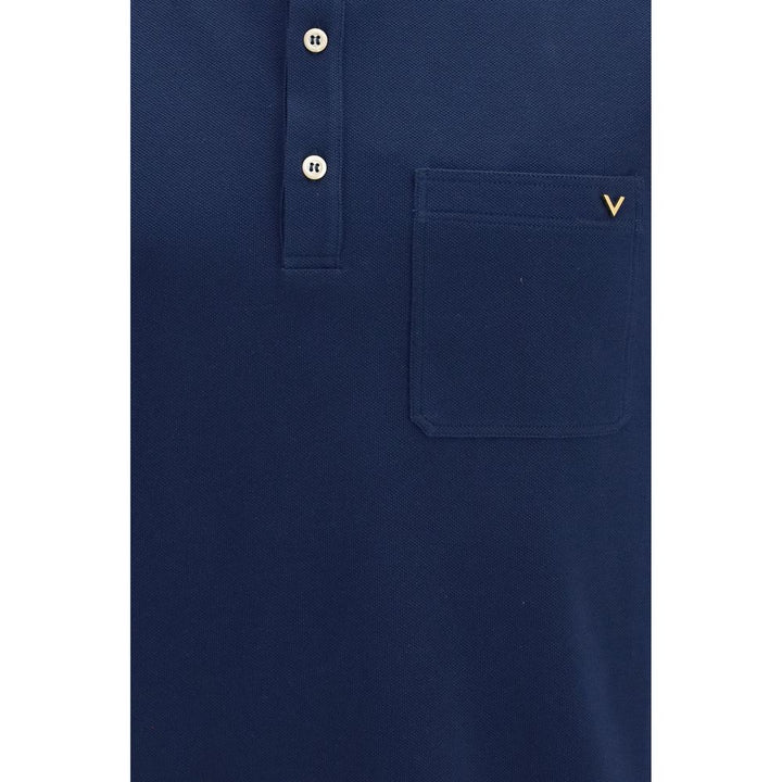 Valentino Blue Cotton Polo Shirt