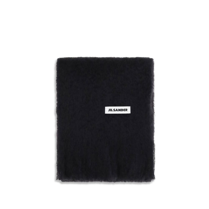 Jil Sander Black Wool Oves Aries Scarf