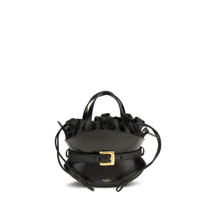 Balmain Black Calf Leather Bos Taurus Shoulder Bag