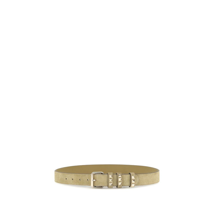 Valentino Garavani Beige Suede Leather Regular Belt