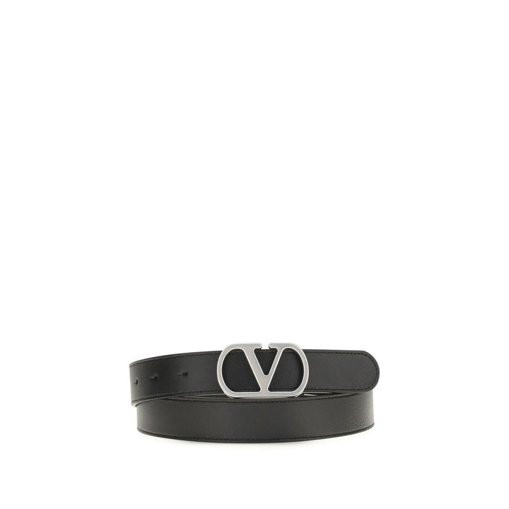 Valentino Garavani Black Calf Leather Bos Taurus Regular Belt