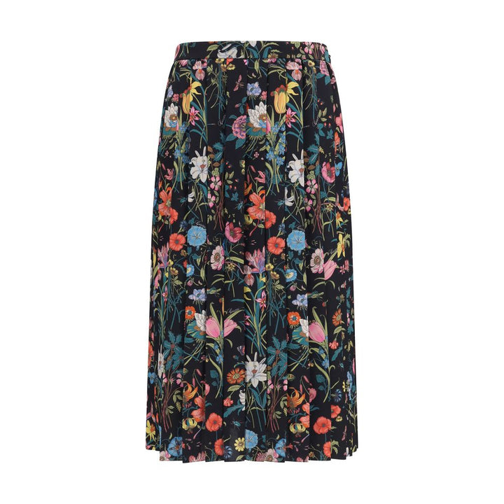 Gucci Multicolor Silk Midi Skirt
