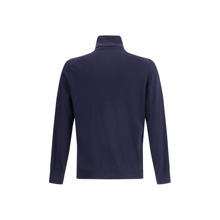 Brunello Cucinelli Blue Wool Oves Aries Turtleneck