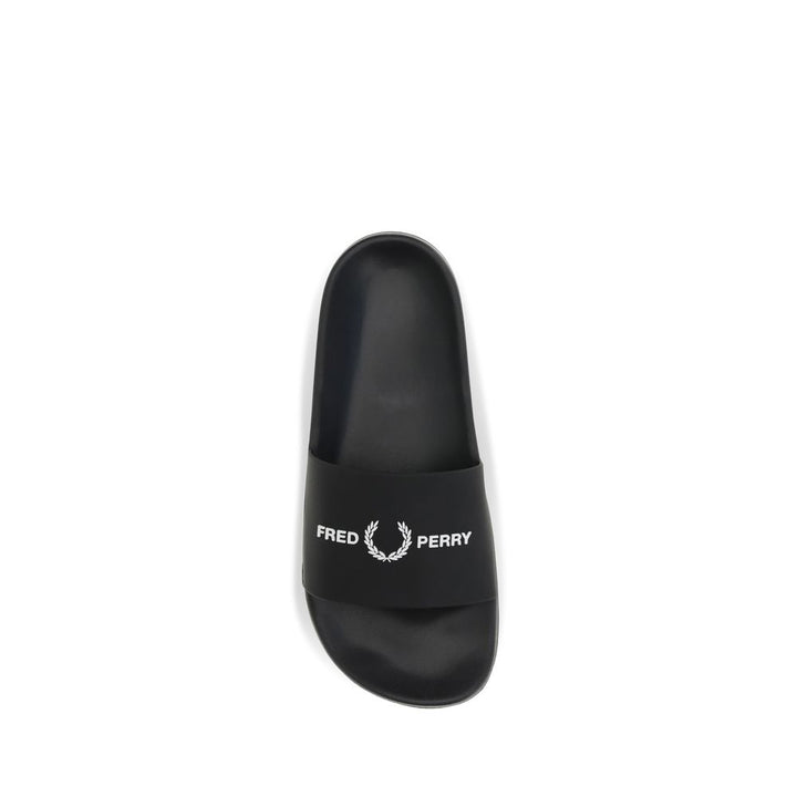 Fred Perry Black Rubber Sandals