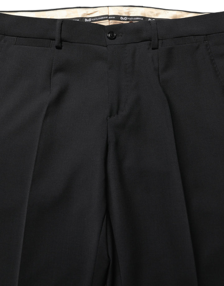 Dolce & Gabbana Black Wool Slim Fit Formal 2 Piece Men Suit