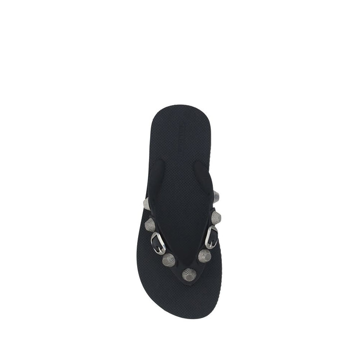 Balenciaga Black Polyurethane Flip-Flop Sandals