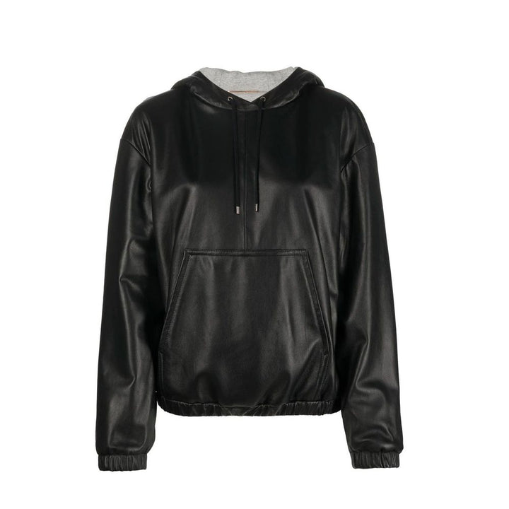 Saint Laurent Black Leather Tank Tops