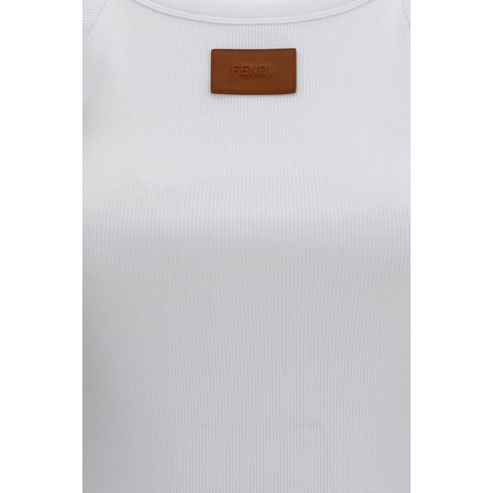 Fendi White Cotton Tank Tops