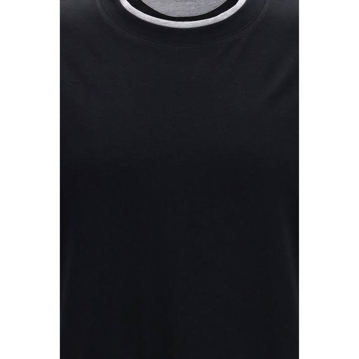 Brunello Cucinelli Black Cotton T-Shirt