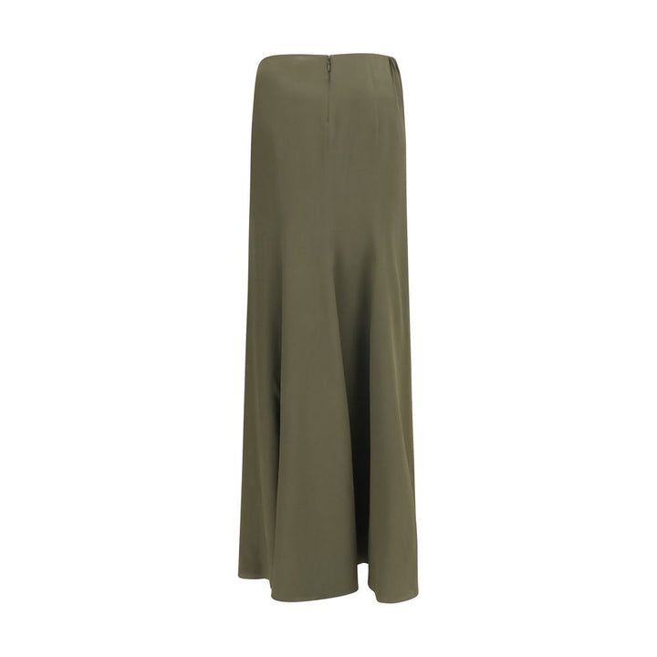 Alexander McQueen Bicolor Silk Long Skirt