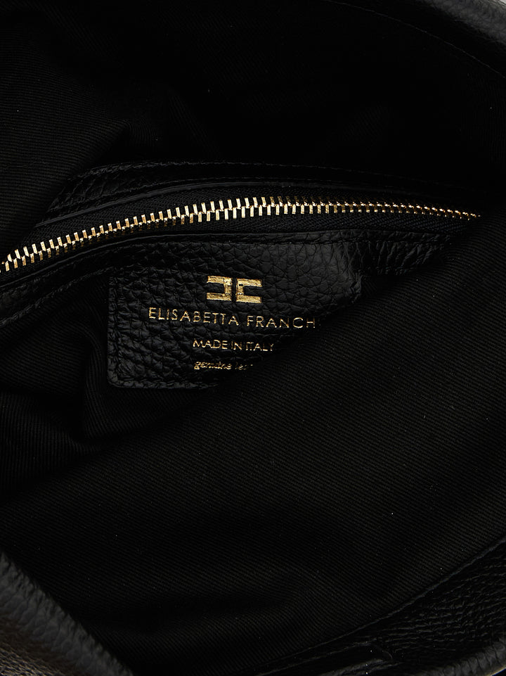 Elisabetta Franchi Black Calfskin Shoulder Bag