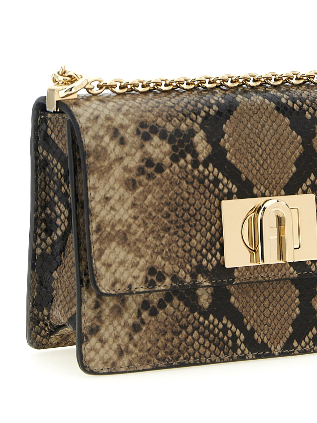 Furla Gray Goatskin Crossbody Bag