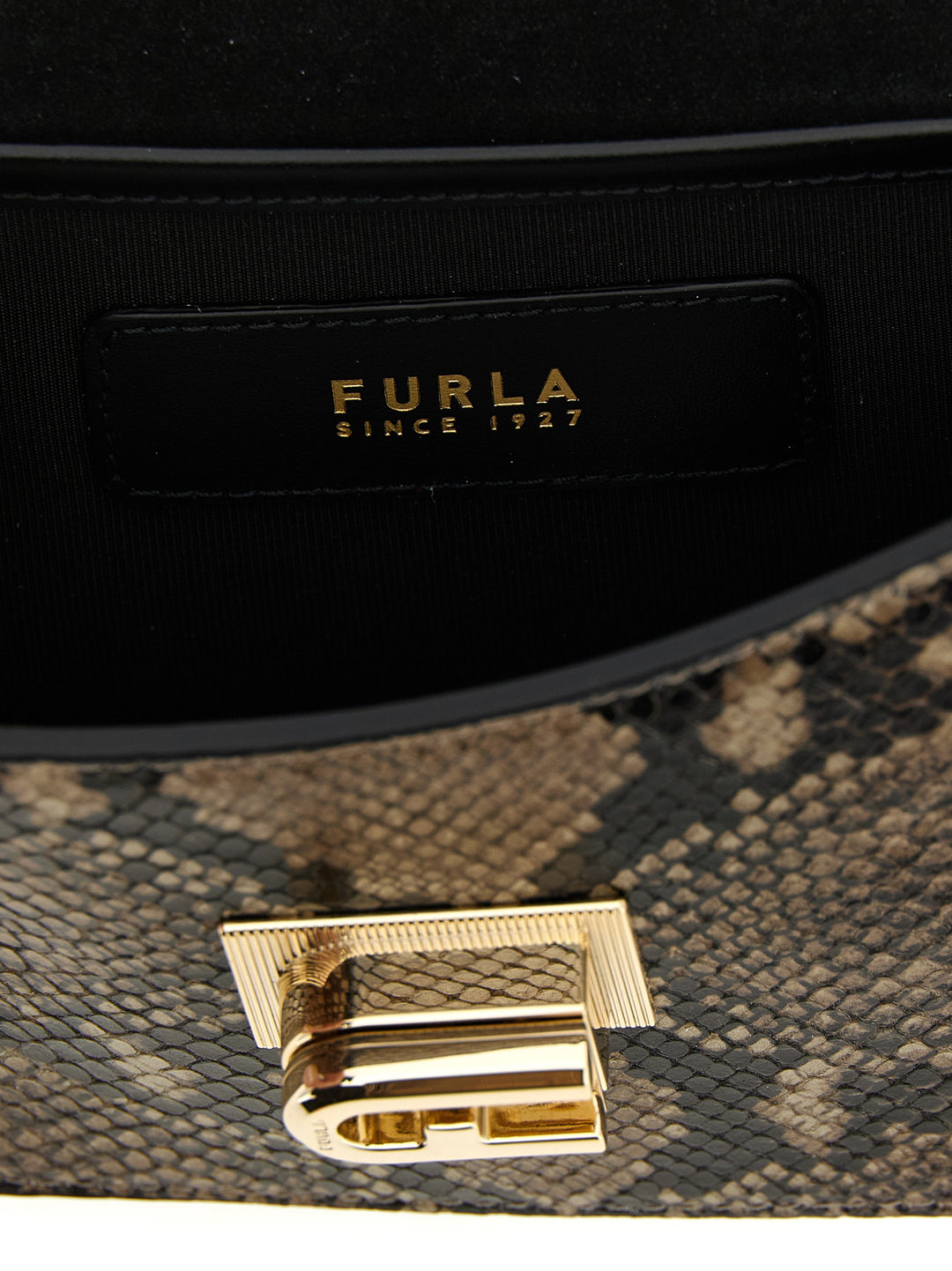 Furla Gray Goatskin Crossbody Bag