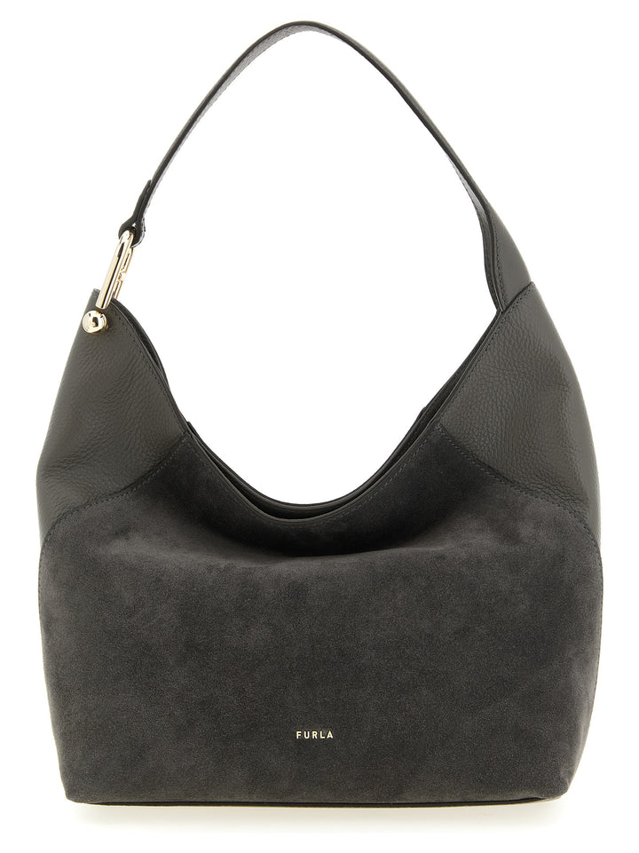 Furla Gray Calfskin Shoulder Bag