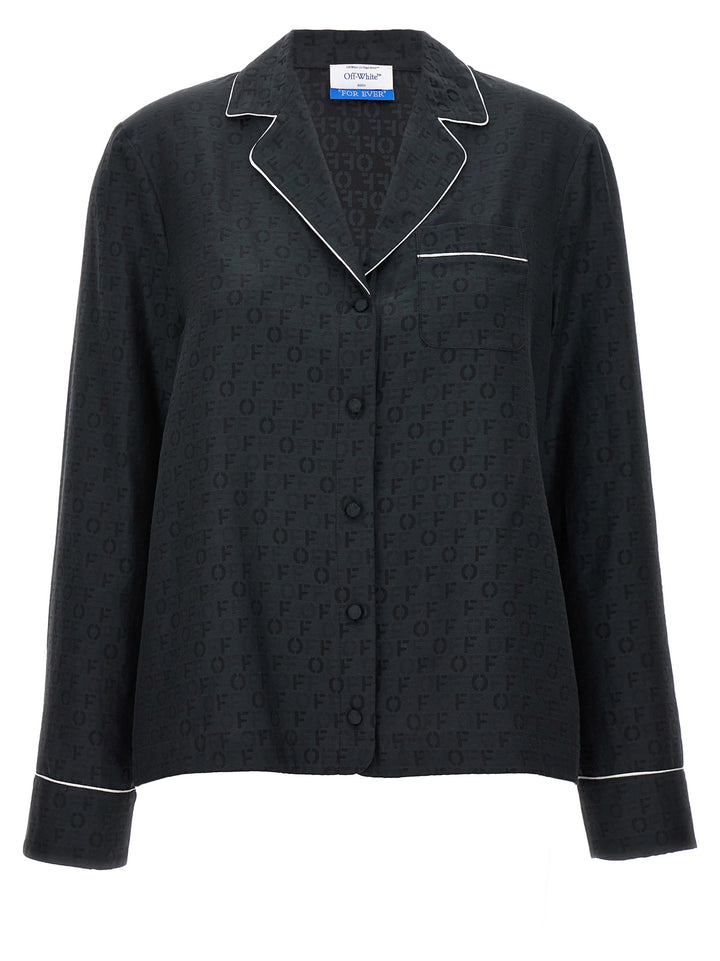 Off-White Black Silk Blouse