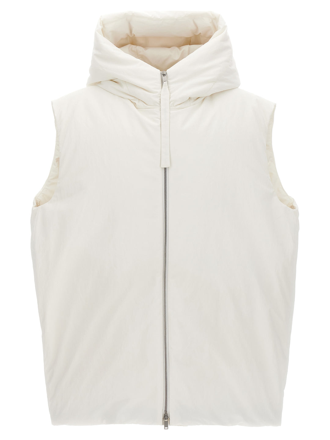 Jil Sander White Polyester Sleeveless Jacket