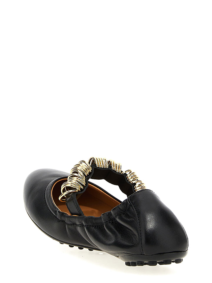 Tod's Black Lamb Leather Ballet Flats