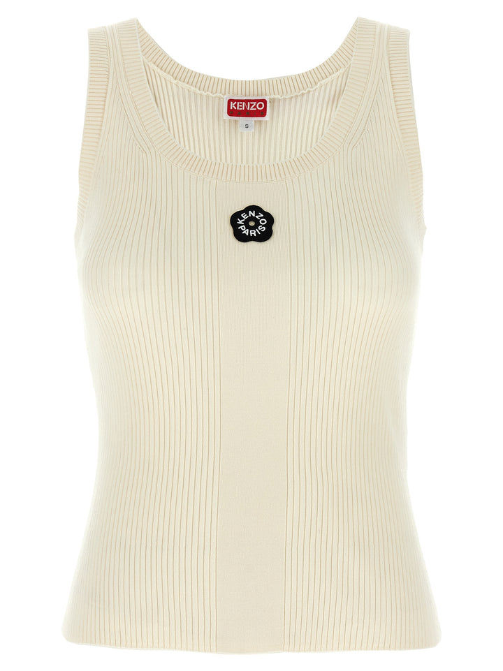 Kenzo White Viscose Sleeveles T-Shirt