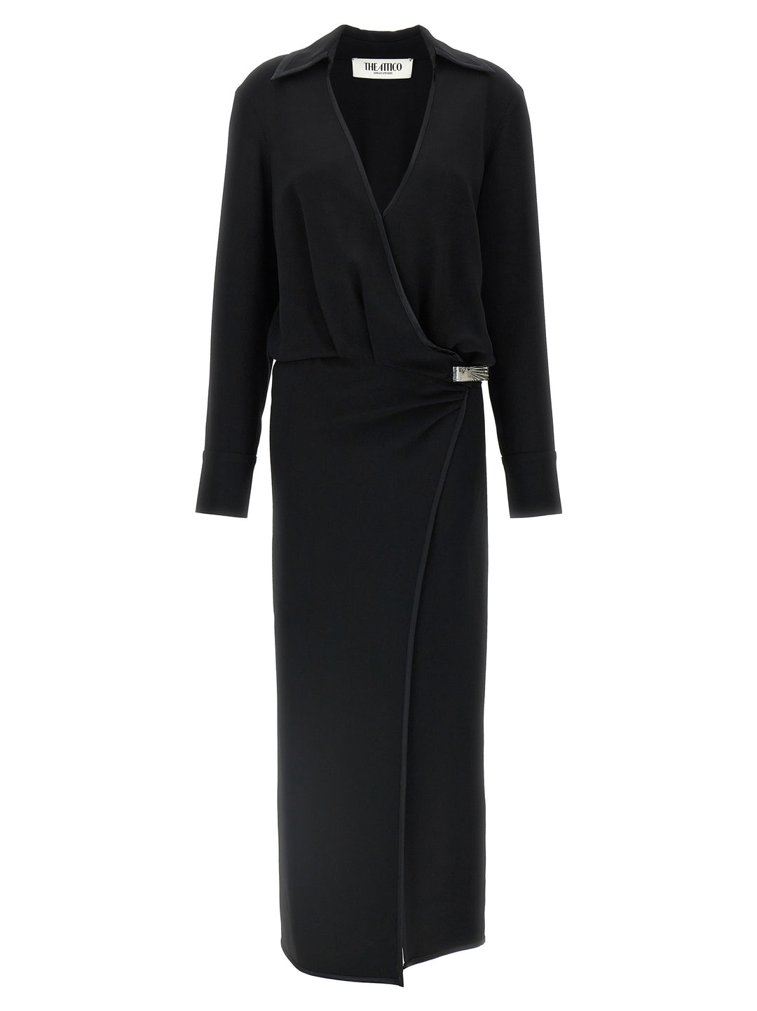 The Attico Black Marabou Midi Dress
