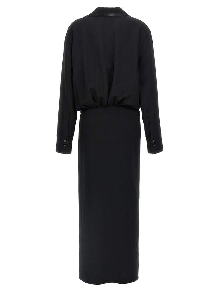 The Attico Black Marabou Midi Dress