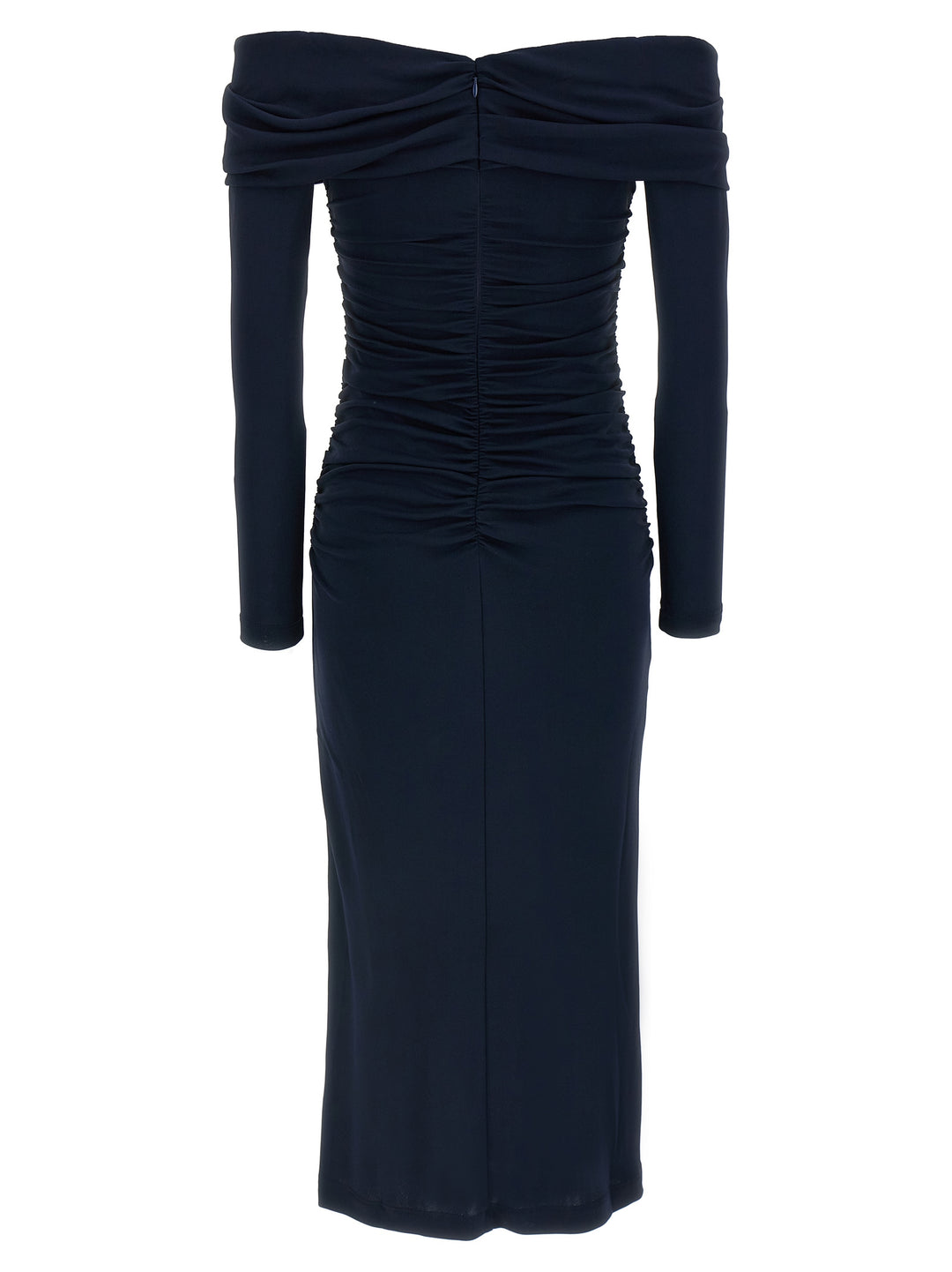 Carolina Herrera Blue Marabou Midi Dress