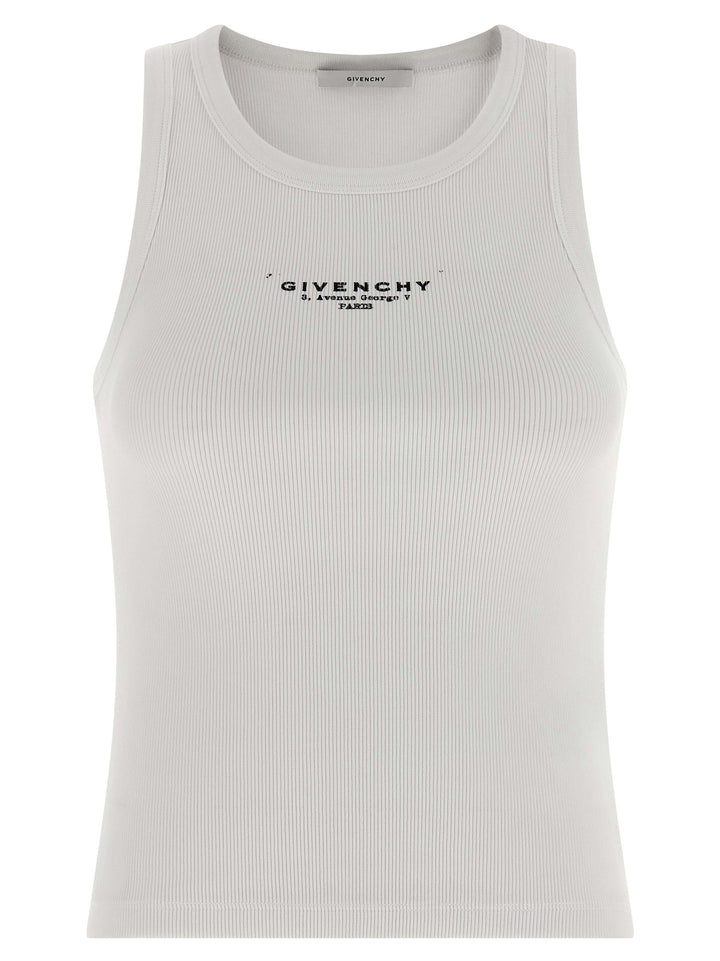Givenchy White Cotton Sleeveles T-Shirt