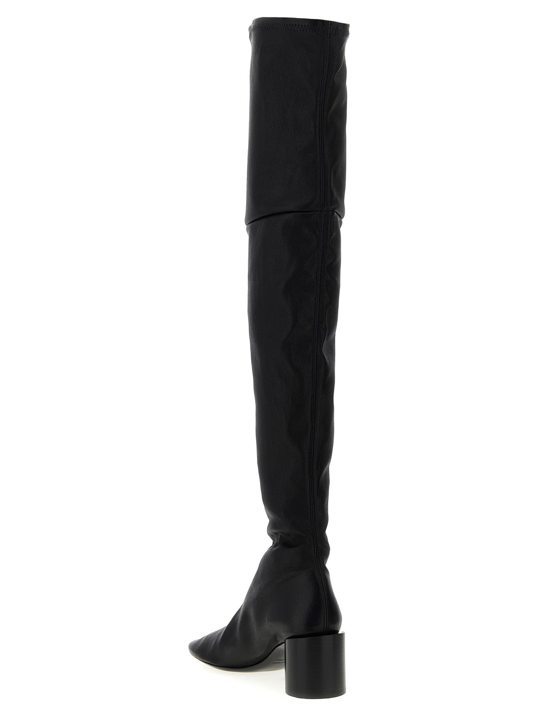 Jil Sander Black Leather Over The Knee