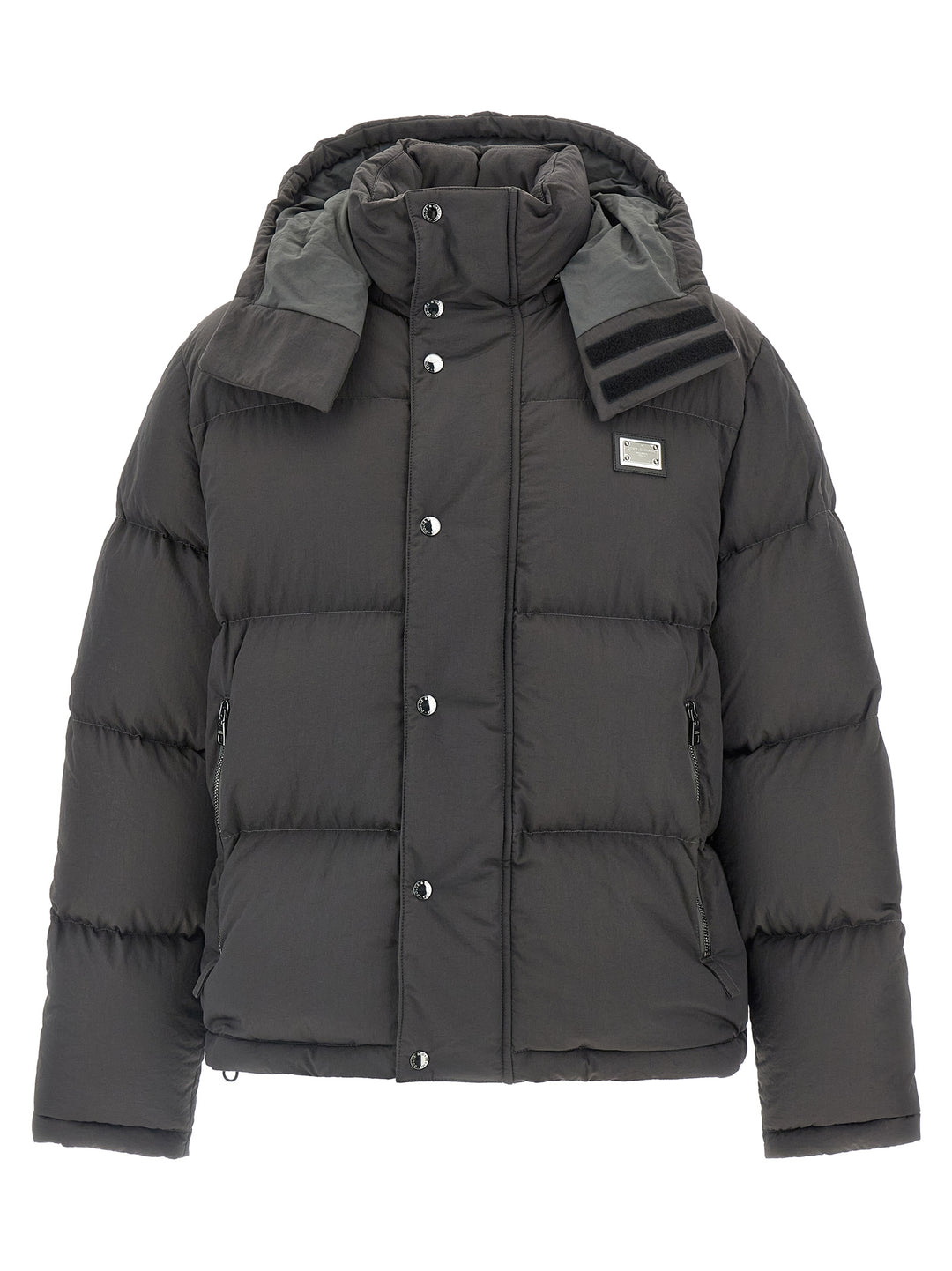 Dolce & Gabbana Gray Polyamide Full-Length Jacket